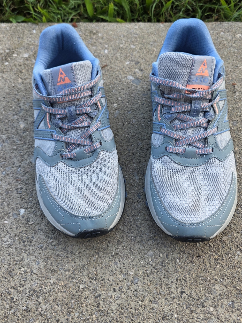 New Balance Kids Blue & Gray Athletic Sneakers with Coral Accents